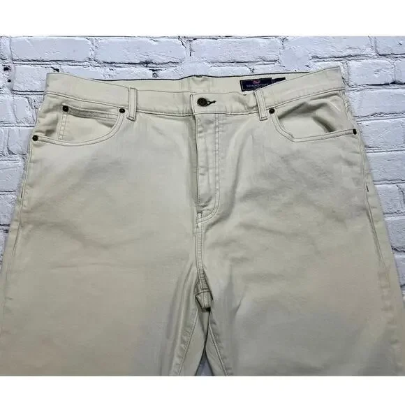 Men’s Vineyard Vines Jeans Beige Denim 1P1311 40x27 *HEMMED* A608
